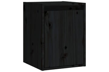 Veggskap svart 30x30x40 cm heltre furu - Svart - Oppbevaring - Hyller - Vegghylle