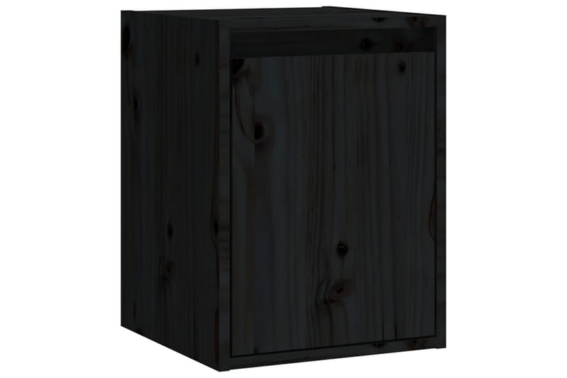 Veggskap svart 30x30x40 cm heltre furu - Svart - Oppbevaring - Hyller - Vegghylle
