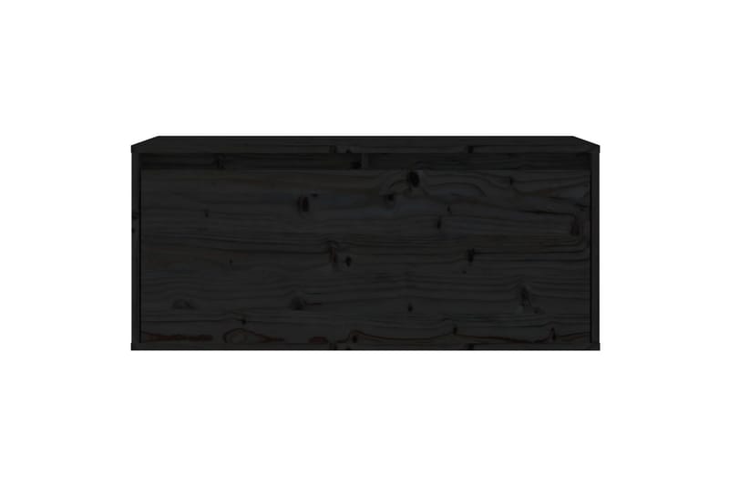 Veggskap svart 80x30x35 cm heltre furu - Svart - Oppbevaring - Hyller - Vegghylle
