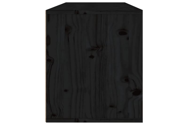 Veggskap svart 80x30x35 cm heltre furu - Svart - Oppbevaring - Hyller - Vegghylle
