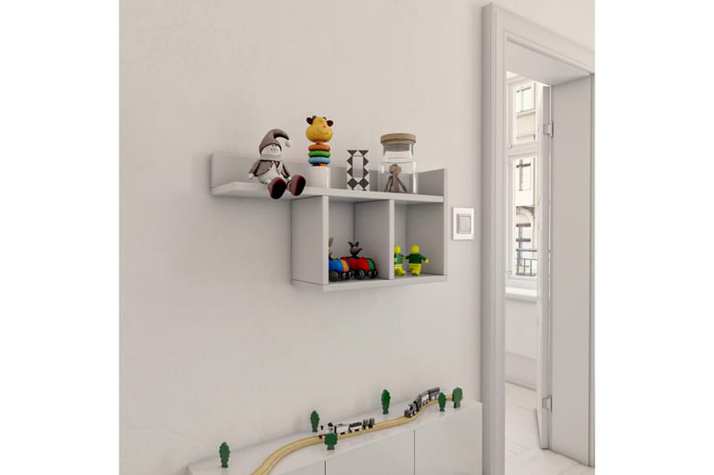 Vigneti Vegghylle 62x18 cm i Tre - Hvit - Oppbevaring - Hyller - Vegghylle