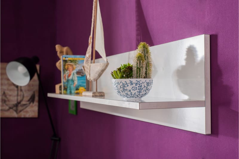 Wall Shelf Hvit høyglans - Hvit - Oppbevaring - Hyller - Vegghylle