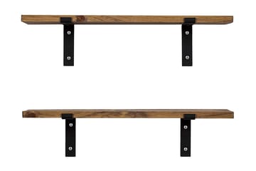 Wall Shelf Valnøtt - Valnøtt/Svart - Oppbevaring - Hyller - Vegghylle