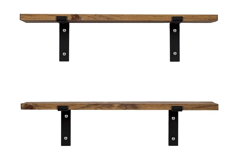 Wall Shelf Valnøtt - Valnøtt/Svart - Oppbevaring - Hyller - Vegghylle