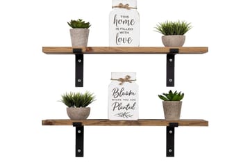 Wall Shelf Valnøtt - Valnøtt/Svart - Oppbevaring - Hyller - Vegghylle