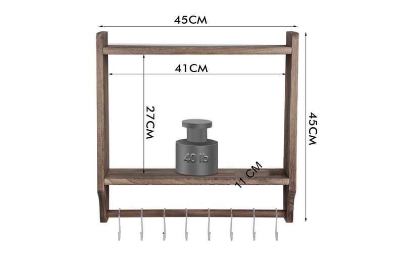Wall Shelf Valnøtt - Oppbevaring - Hyller - Vegghylle
