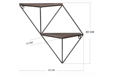 Wall Shelf Valnøtt|Svart - Valnøtt/Svart - Oppbevaring - Hyller - Vegghylle