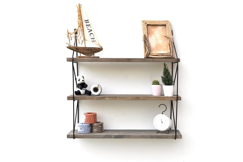 Wall Shelf Valnøtt|Svart - Oppbevaring - Hyller - Vegghylle