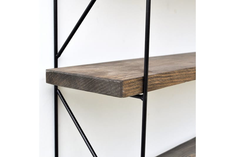 Wall Shelf Valnøtt|Svart - Oppbevaring - Hyller - Vegghylle