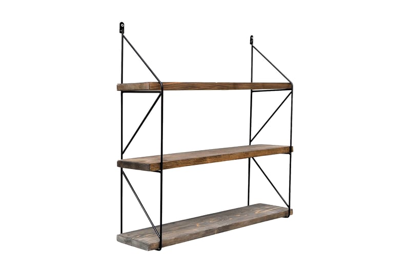 Wall Shelf Valnøtt|Svart - Oppbevaring - Hyller - Vegghylle