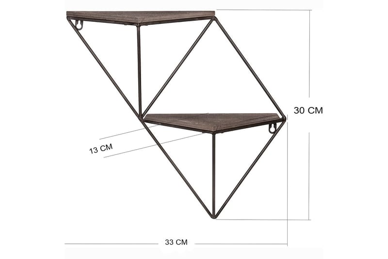 Wall Shelf Valnøtt|Svart - Oppbevaring - Hyller - Vegghylle