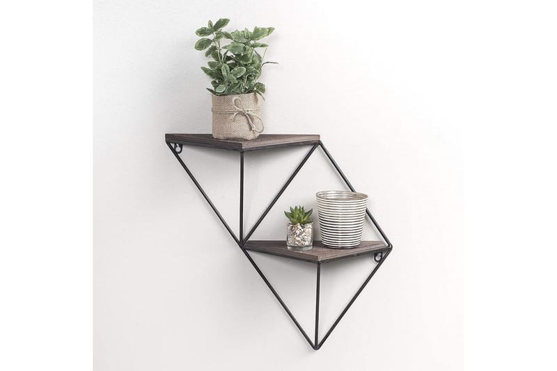 Wall Shelf Valnøtt|Svart - Oppbevaring - Hyller - Vegghylle