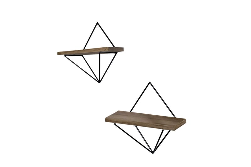 Wall Shelf Valnøtt|Svart - Oppbevaring - Hyller - Vegghylle