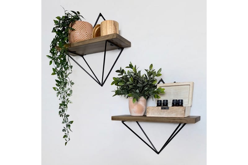 Wall Shelf Valnøtt|Svart - Oppbevaring - Hyller - Vegghylle