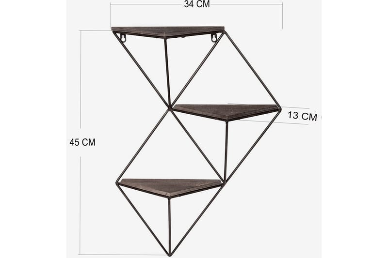 Wall Shelf Valnøtt|Svart - Vegghylle