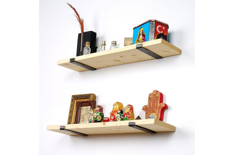 Wayte Vegghylle 60 cm - Svart / Eik - Oppbevaring - Hyller - Vegghylle