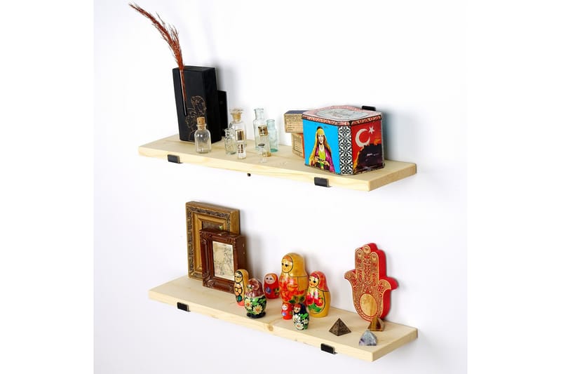 Wayte Vegghylle 60 cm - Svart / Eik - Oppbevaring - Hyller - Vegghylle