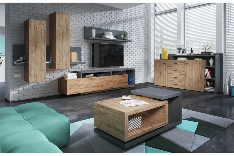 Wesley Hylle - Mørkegrå | Tre - Oppbevaring - Hyller - Vegghylle