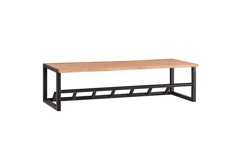 Vegghylle Wohnling Vegghengt knaggrekke i metall med massivt tre 80 cm industriell, undefined