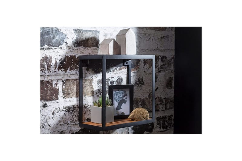 Vegghylle Wohnling Puri heltre metallramme veggmontert industriell - Oppbevaring - Hyller - Vegghylle