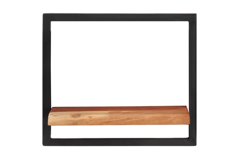 Vegghyller 2 stk 40x24x35 cm heltre akasie og stål - Brun - Oppbevaring - Hyller - Vegghylle