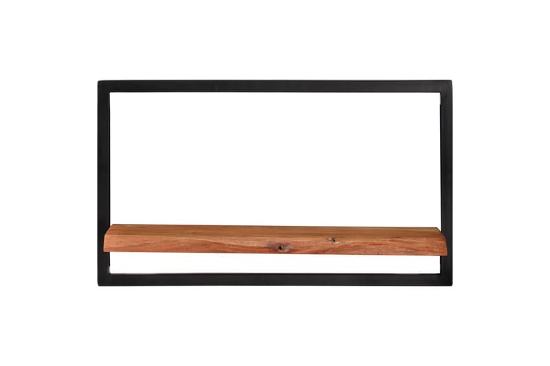 Vegghyller 2 stk 60x25x35 cm heltre akasie og stål - Brun - Oppbevaring - Hyller - Vegghylle