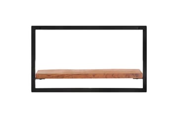 Vegghyller 2 stk 60x25x35 cm heltre akasie og stål - Brun - Oppbevaring - Hyller - Vegghylle