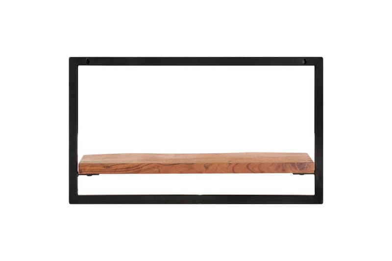 Vegghyller 2 stk 60x25x35 cm heltre akasie og stål - Brun - Vegghylle