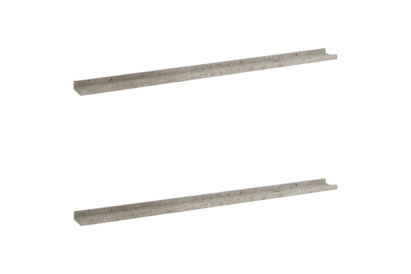Vegghyller 2 stk betonggrå 115x9x3 cm - Grå - Oppbevaring - Hyller - Vegghylle