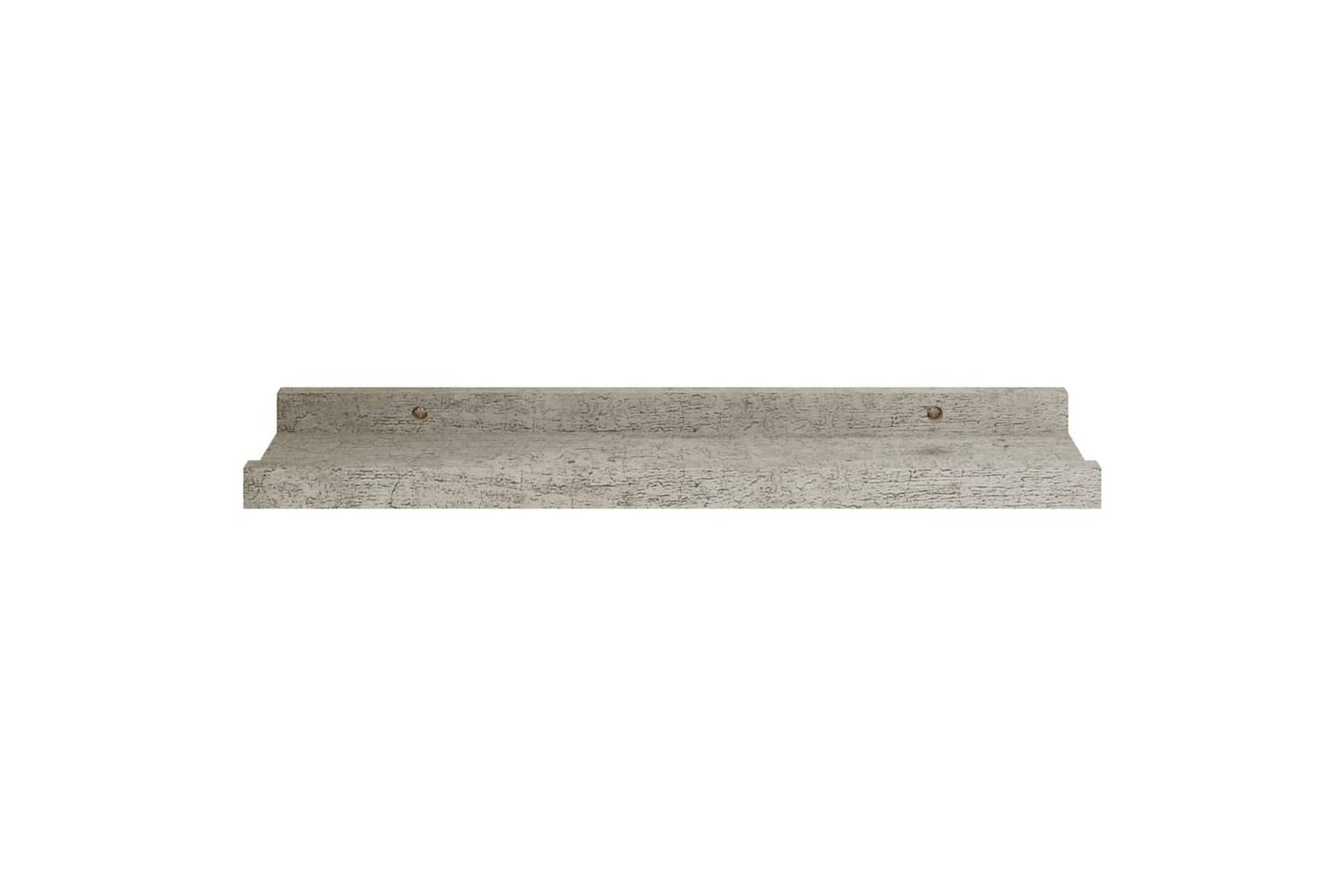 Vegghyller 2 stk betonggrå 40x9x3 cm - Grå - Oppbevaring - Hyller - Vegghylle