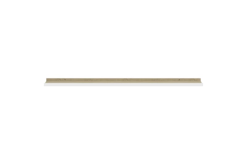 Vegghyller 4 stk hvit og sonoma eik 115x9x3 cm - Hvit - Oppbevaring - Hyller - Vegghylle