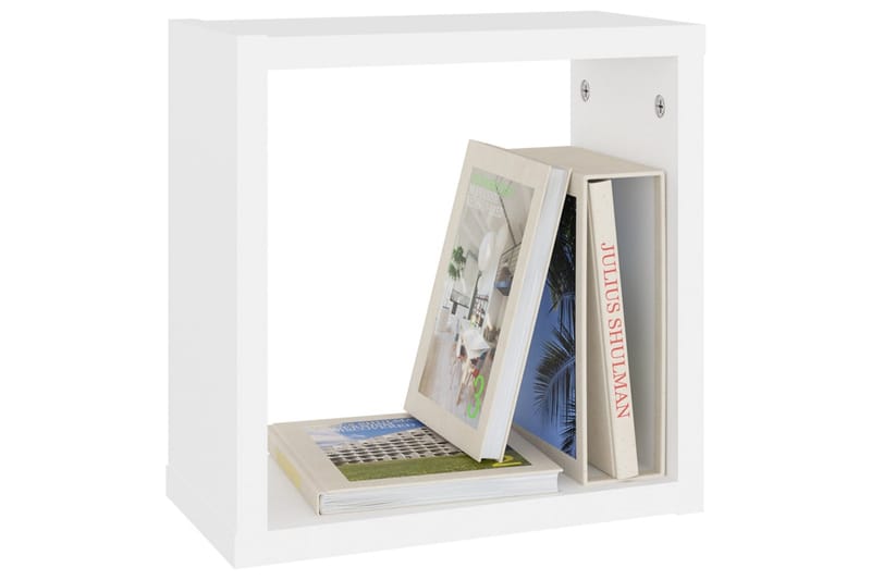 Vegghyller kubeformet 2 stk hvit 30x15x30 cm - Hvit - Oppbevaring - Hyller - Vegghylle