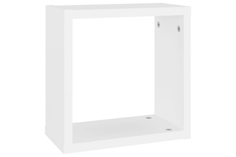 Vegghyller kubeformet 2 stk hvit 30x15x30 cm - Hvit - Oppbevaring - Hyller - Vegghylle