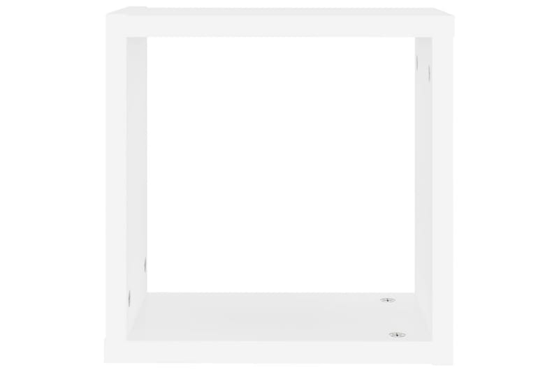 Vegghyller kubeformet 2 stk hvit 30x15x30 cm - Hvit - Oppbevaring - Hyller - Vegghylle