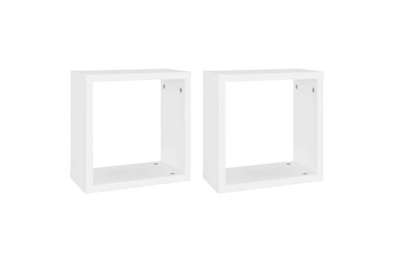 Vegghyller kubeformet 2 stk hvit 30x15x30 cm - Hvit - Oppbevaring - Hyller - Vegghylle