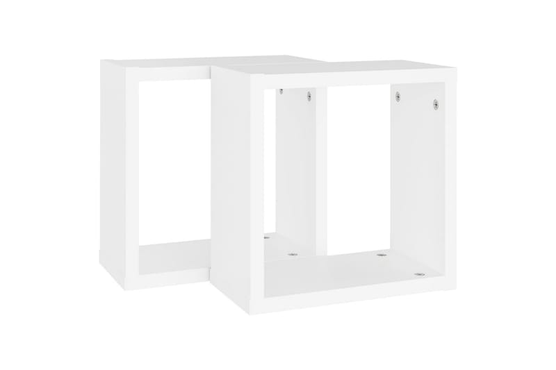 Vegghyller kubeformet 2 stk hvit 30x15x30 cm - Hvit - Oppbevaring - Hyller - Vegghylle
