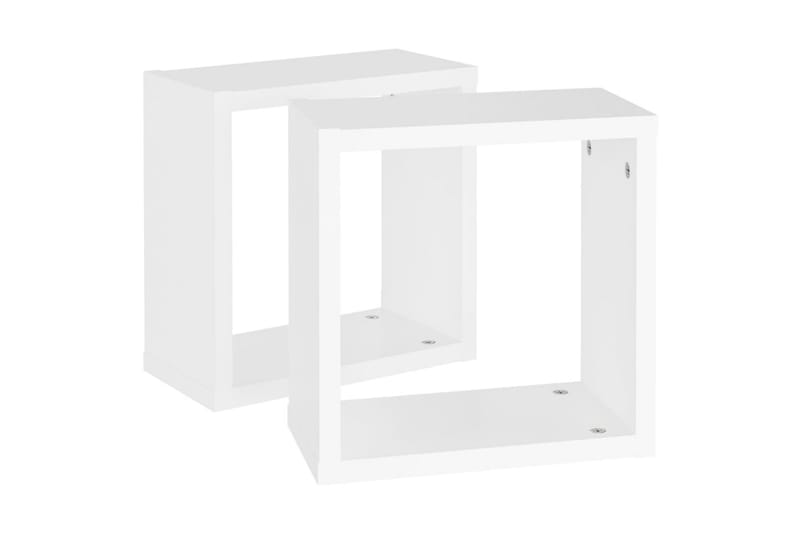 Vegghyller kubeformet 2 stk hvit 30x15x30 cm - Hvit - Oppbevaring - Hyller - Vegghylle