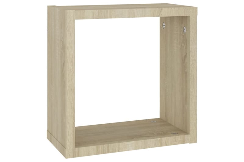 Vegghyller kubeformet 2 stk sonoma eik 30x15x30 cm - Brun - Vegghylle