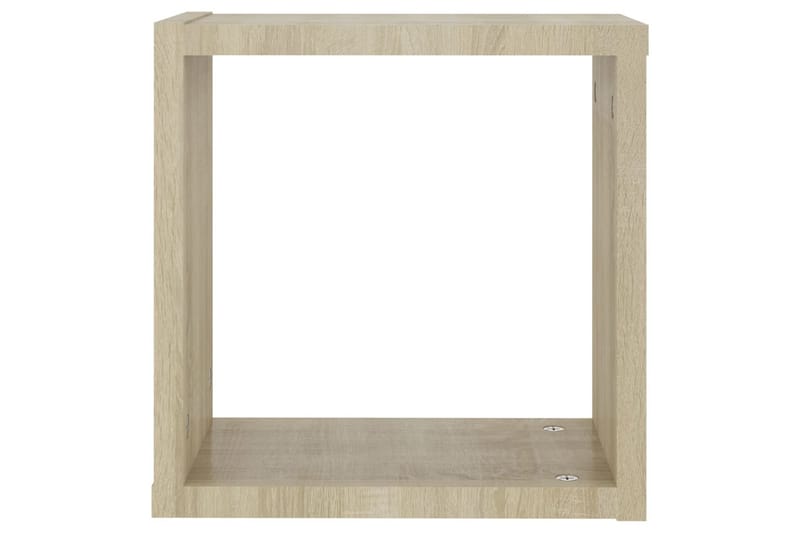 Vegghyller kubeformet 2 stk sonoma eik 30x15x30 cm - Brun - Vegghylle