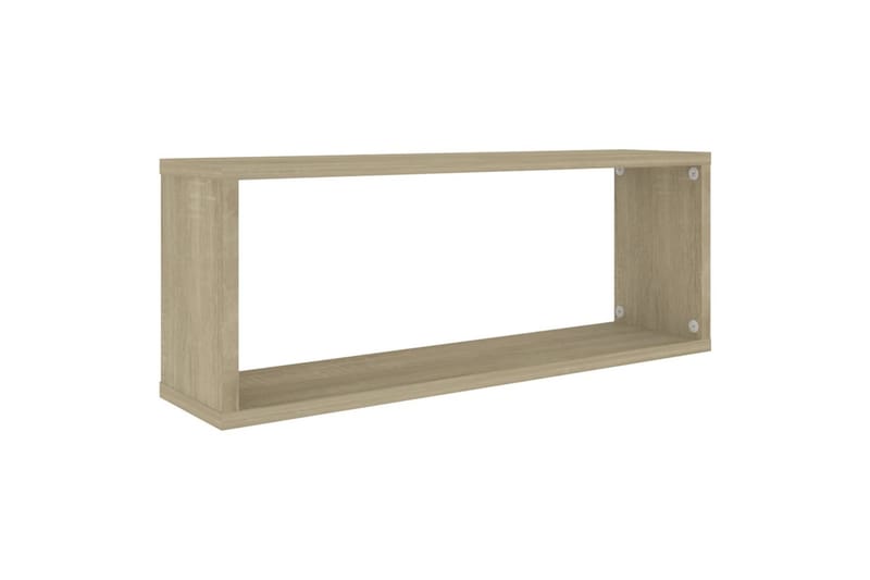 Vegghyller kubeformet 2 stk sonoma eik 60x15x23 cm sponplate - Brun - Oppbevaring - Hyller - Vegghylle