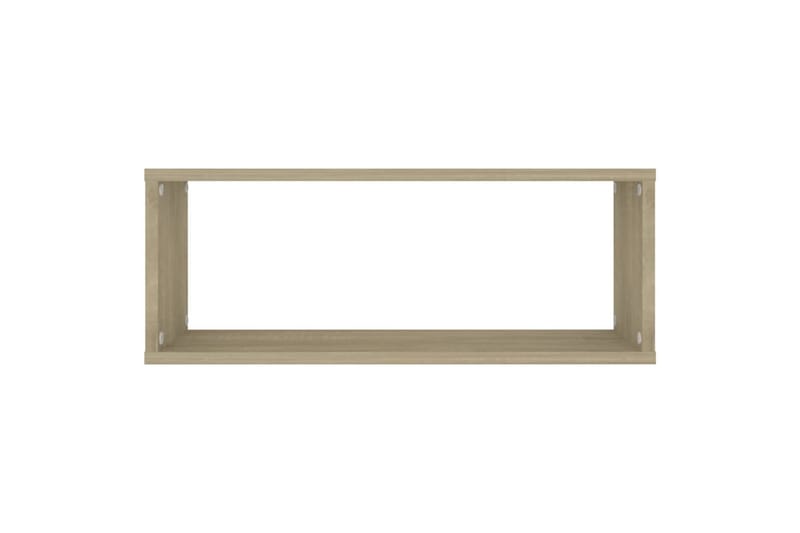 Vegghyller kubeformet 2 stk sonoma eik 60x15x23 cm sponplate - Brun - Oppbevaring - Hyller - Vegghylle