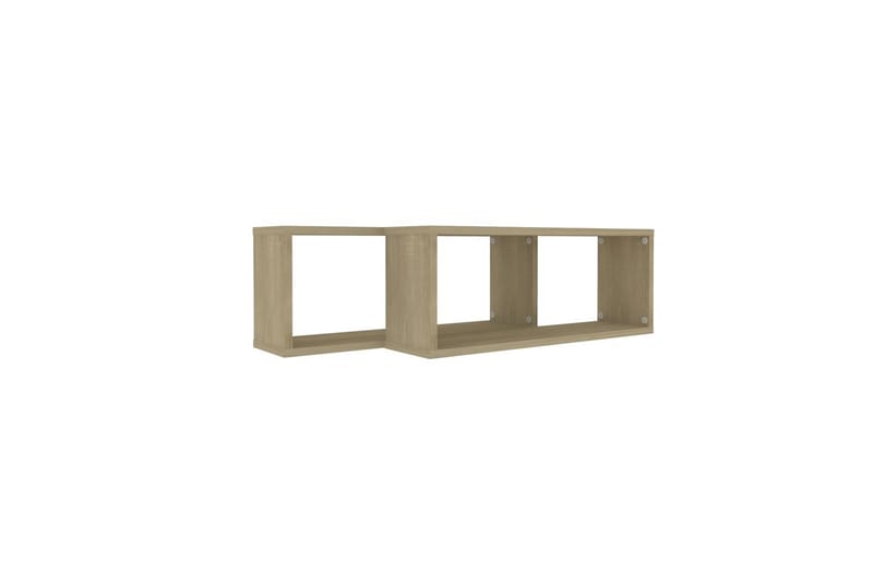 Vegghyller kubeformet 2 stk sonoma eik 60x15x23 cm sponplate - Brun - Oppbevaring - Hyller - Vegghylle