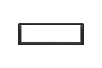 Vegghyller kubeformet 2 stk svart 80x15x26,5 cm sponplate - Svart - Oppbevaring - Hyller - Vegghylle