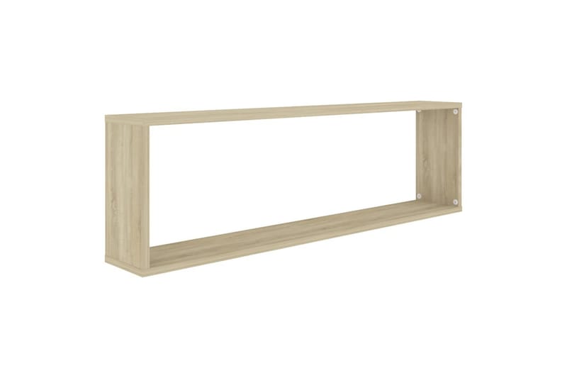 Vegghyller kubeformet 4 stk 100x15x30 cm sponplate - Brun - Oppbevaring - Hyller - Vegghylle