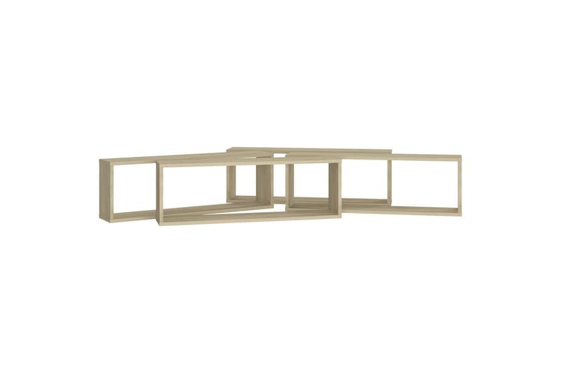 Vegghyller kubeformet 4 stk 80x15x26,5 cm sponplate - Brun - Oppbevaring - Hyller - Vegghylle
