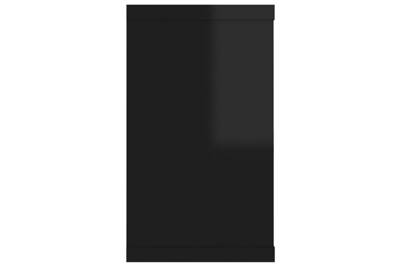 Vegghyller kubeformet 4stk 80x15x26,5cm sponplate - Svart - Oppbevaring - Hyller - Vegghylle