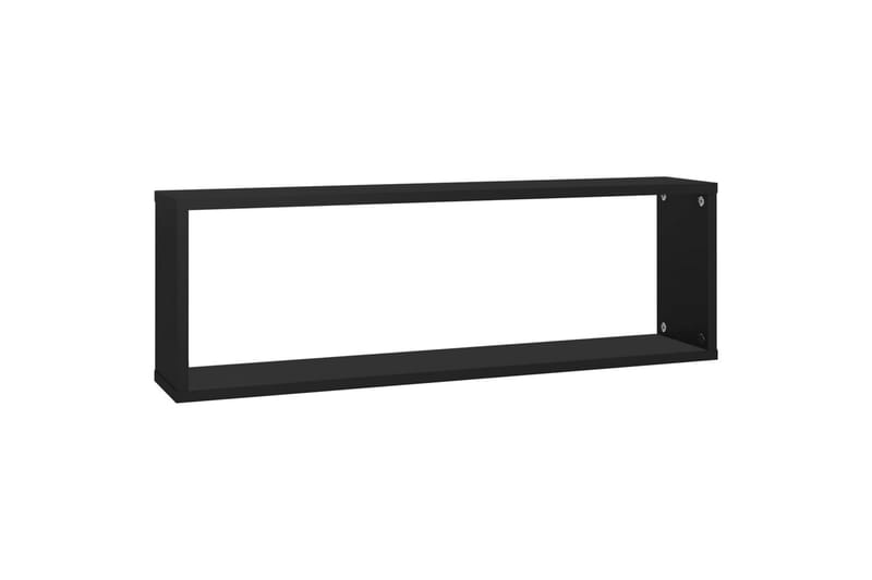 Vegghyller kubeformet 6 stk svart 80x15x26,5 cm sponplate - Svart - Oppbevaring - Hyller - Vegghylle