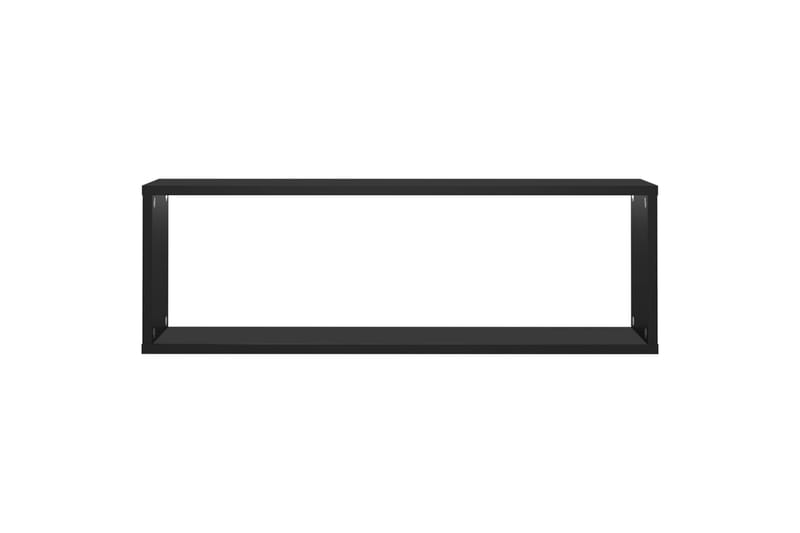 Vegghyller kubeformet 6 stk svart 80x15x26,5 cm sponplate - Svart - Oppbevaring - Hyller - Vegghylle