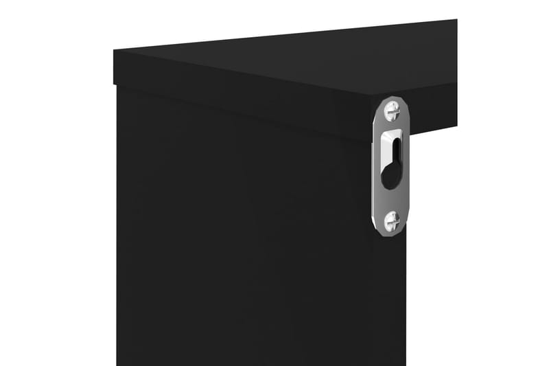 Vegghyller kubeformet 6 stk svart 80x15x26,5 cm sponplate - Svart - Oppbevaring - Hyller - Vegghylle