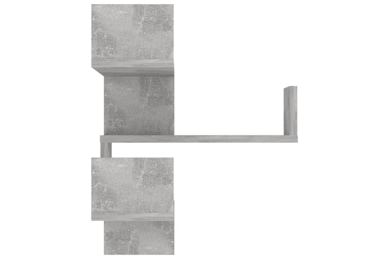 Veggmonterte hjørnehyller 2 stk 40x40x50 cm - Grå - Oppbevaring - Hyller - Vegghylle